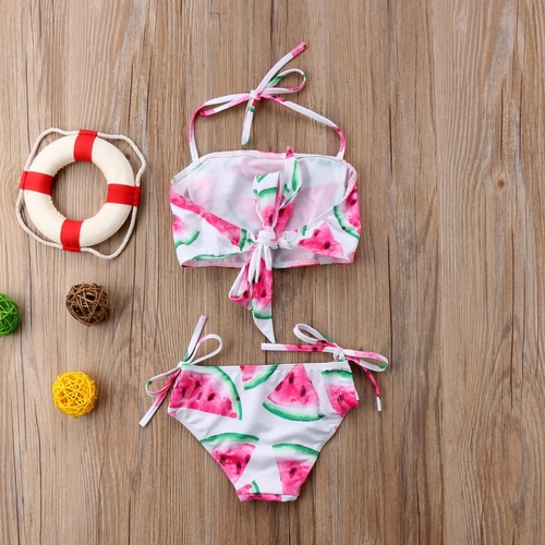 2Pcs Kids Girl Summer Halter Two piece Swimwear