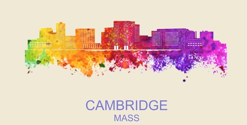 City Of Cambridge License Plate Watercolor Art