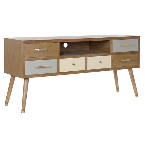 TV furniture DKD Home Decor Grey Cream Metal Melamin (140 x 40 x 67