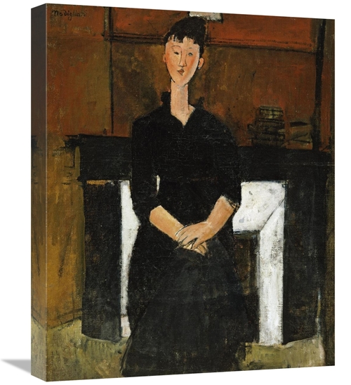 Global Gallery GCS-266893-22-142 22 in. Woman Sat by a Fireplace Art P