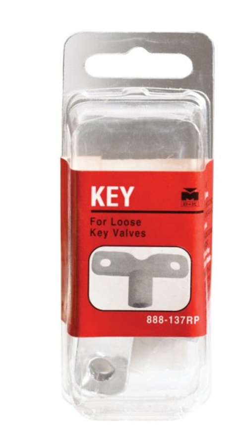 B & K 888-137RP Loose Key Handle  hrome Plated Zinc Carded - 0.31 