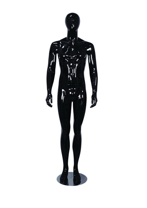 Male Left Knee Bent Mannequin, Black