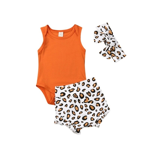 3PCS Newborn Infant Kids Baby Girls Clothes Summer