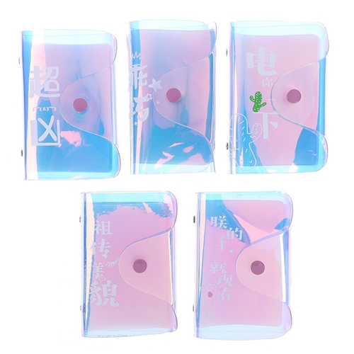 Women Laser Transparent Card Case Men's PVC Credit