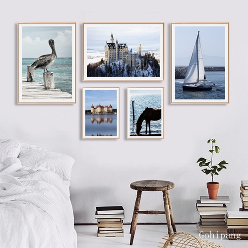 Nordic Decoration Ocean Landscape Wall Art Canvas