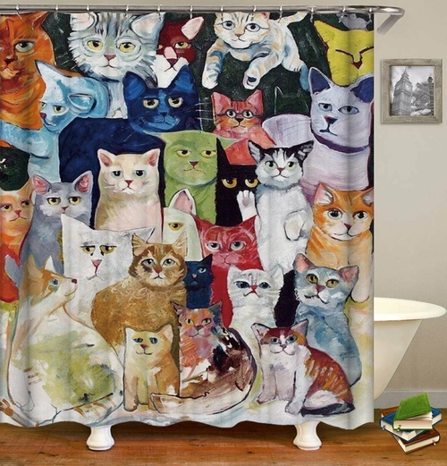 Colorful Art Cats Shower Curtain