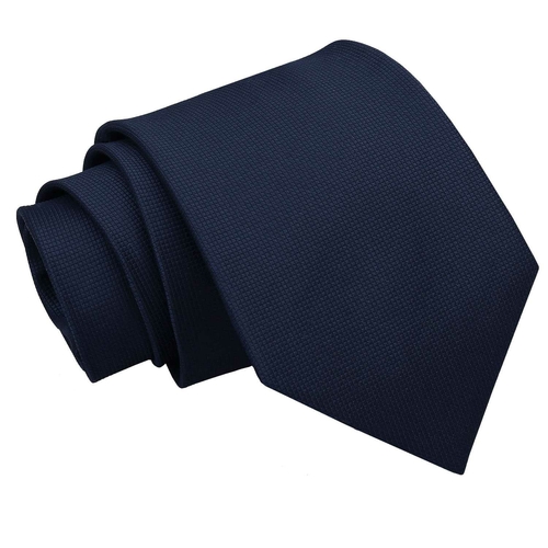 Solid Check Classic Tie - Navy Blue