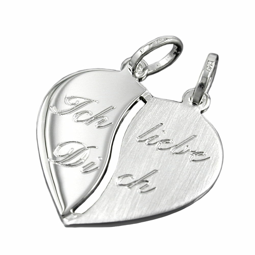 pendant friendship 2 hearts silver 925