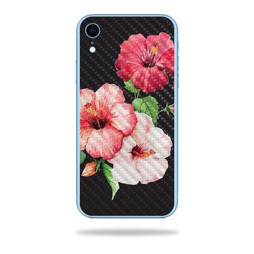 MightySkins CF-APIPHXR-Hibiscus Carbon Fiber Skin for Apple iPhone XR 