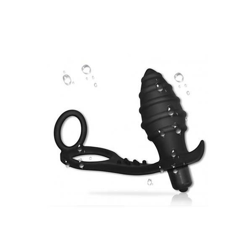 Ass Rasca Vibrating Plug Combo Black