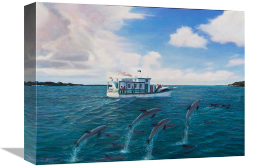 Global Gallery GCS-480434-1216-142 12 x 16 in. Dolphins Art Print - Bu