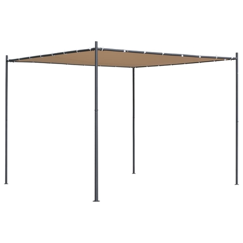 Gazebo with Flat Roof 118.1"x118.1"x94.5" Anthracite