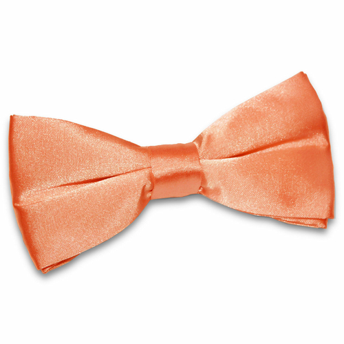 Plain Satin Pre-Tied Bow Tie - Coral
