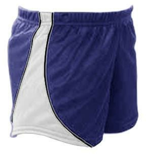 Pizzazz 6400 -NAVWHT-AS 6400 Adult Fusion Mesh Short, Navy with Wh