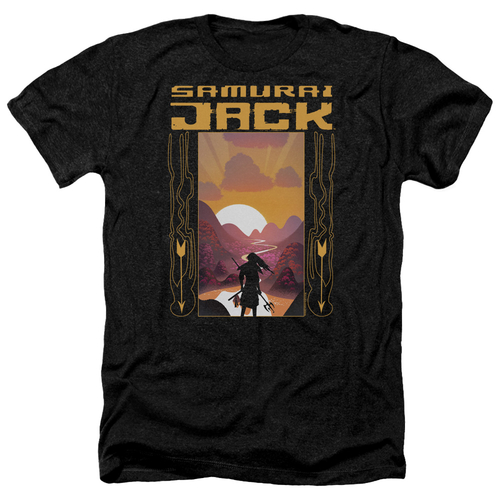 Trevco CN901-HA-1 Samurai Jack & Sunrise by Adult Heather T-Shirt,
