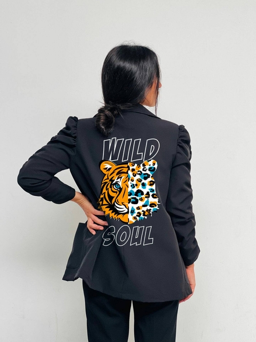 Blazer Manga Fruncida Negra Wild Soul A