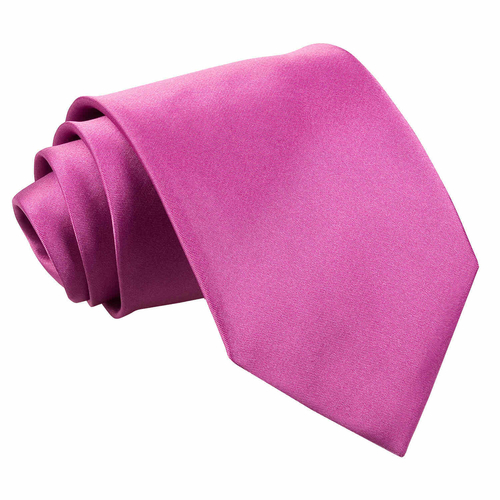 Plain Satin Classic Tie - Mulberry