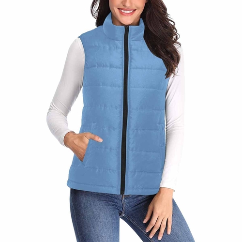 Womens Puffer Vest Jacket / Blue Gray