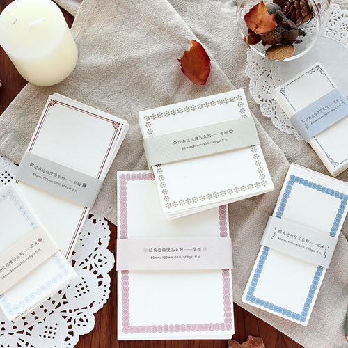 Cute Frame Branch Flower Memo Pad Word