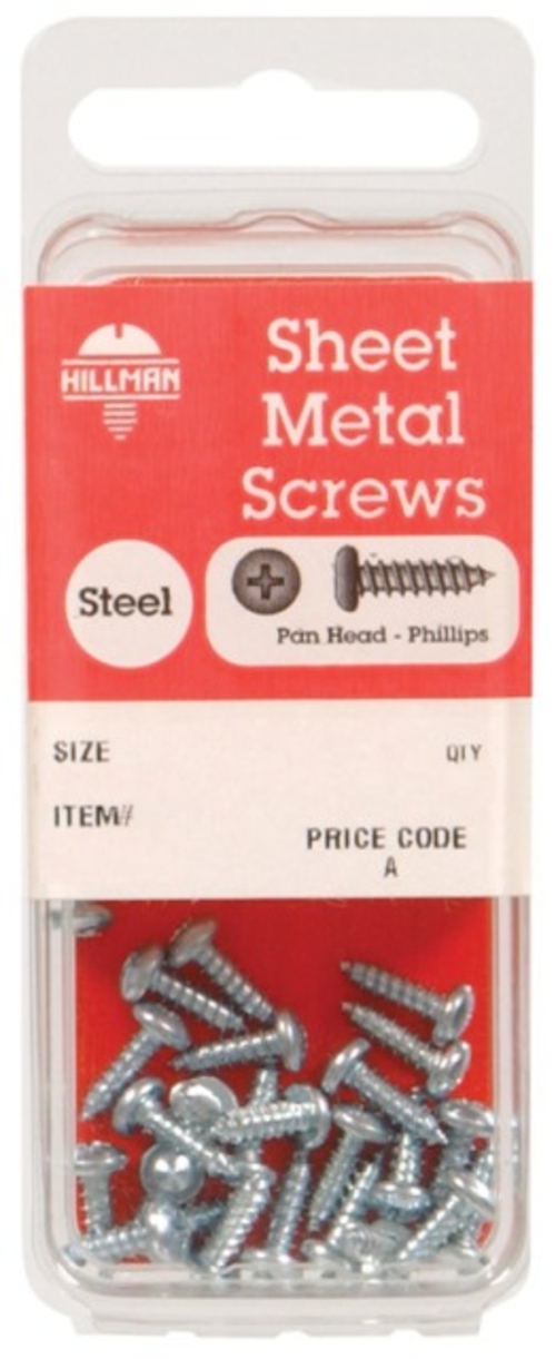 Hillman 5531 14 x 1.5 in. Phillips Pan Head Sheet Metal Screw  Carded 