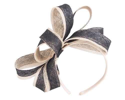 Navy & Nude loops racing fascinator