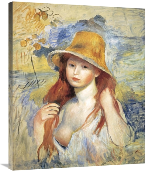 Global Gallery GCS-279704-36-142 36 in. Young Woman in a Straw Hat Art