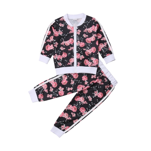 Kids Little Girls Floral Clothes Sets Toddler Baby