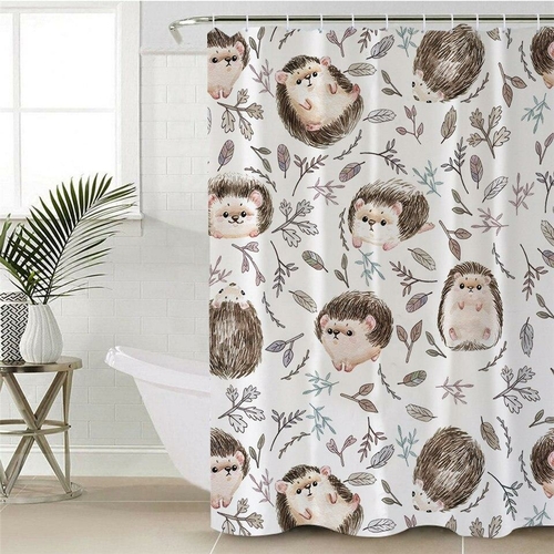 Cute Hedgehog Pattern Shower Curtain