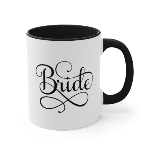 Two-tone Accent Ceramic Mug 11oz - Bride Accessories - Wedding