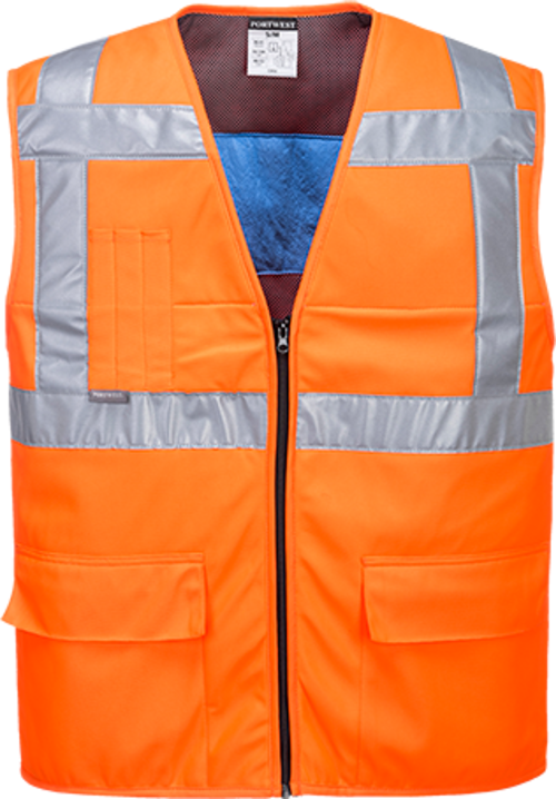 Portwest CV02ORRL-XL Hi-Vis Cooling Vest, Orange - Large & Extra L