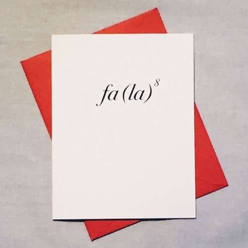 Fa La to the Eighth Power Math Card