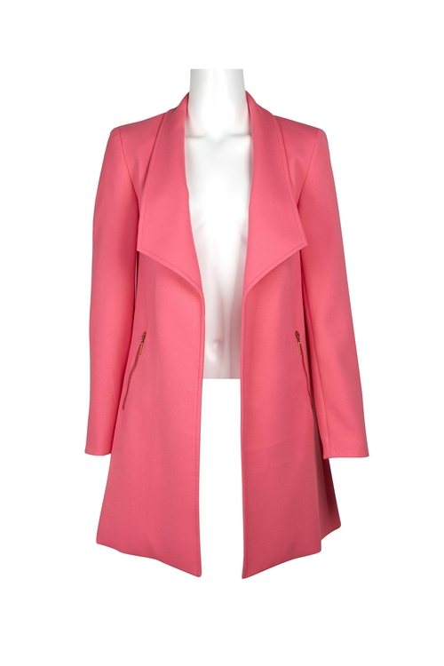 Tahari ASL Lapel Collar Long Sleeve Solid Twill Jacket