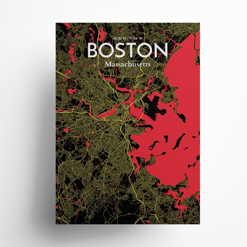 Boston City Map Poster