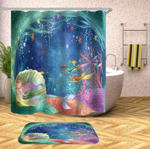 Mermaids Under The Sea Shower Curtain