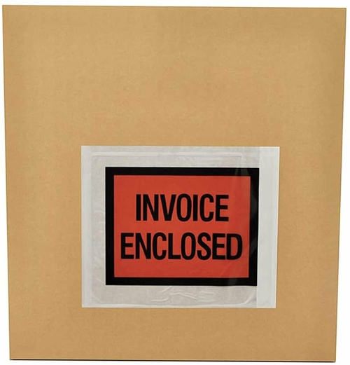 Pack of 1000 Full Face Invoice Enclosed Envelopes 4 x 5 Packing List