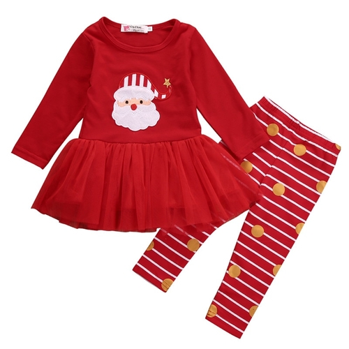 Xams Cute Baby Girl Santa  Outfits Toddler Kids