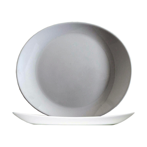 Plate set Arcoroc Solution White Glass (30 x 26 cm) (6 Units)