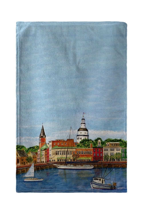 Betsy Drake BT728 30 x 50 in. Annapolis City Dock Beach Towel