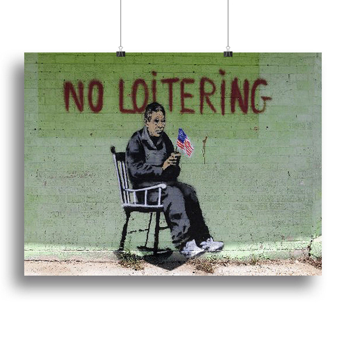 Banksy No Loitering Canvas Print or Poster