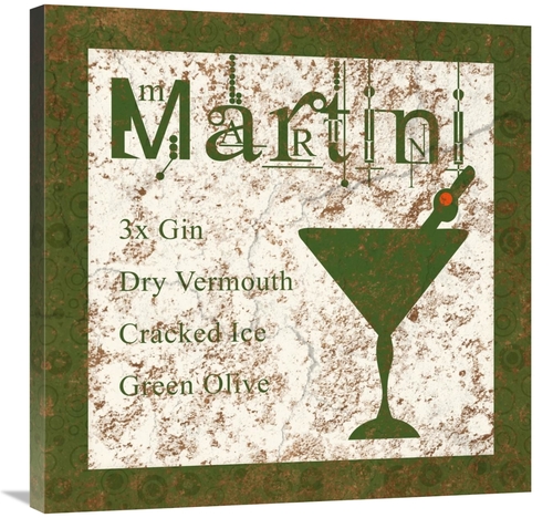 Global Gallery GCS-458097-3030-142 30 x 30 in. Cocktail Recipes - Mart