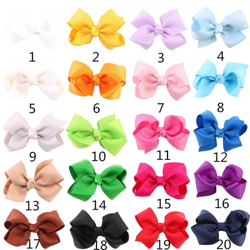 Hot 20Pcs Colorful Bowknot Hairpin Kids Baby