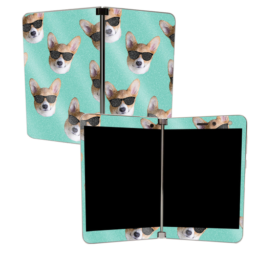 MightySkins GL-MISURDUO-Cool Corgi Glossy Glitter Skin for Microsoft S