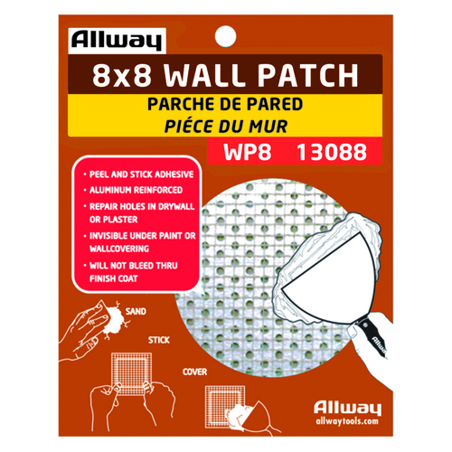 Allway 1666536 8 x 8 in. Fiberglass White Self Adhesive Drywall Mesh P