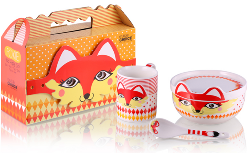 Porcelain children dinnerware Foxie - 4 elements