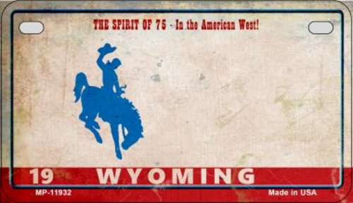 Smart Blonde MP-11932 7 x 4 in. Wyoming Rusty Novelty Metal Motorcycle