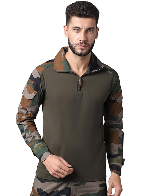Men's Camouflage Printed Full Sleeve Sports Tshirt (Size-L)