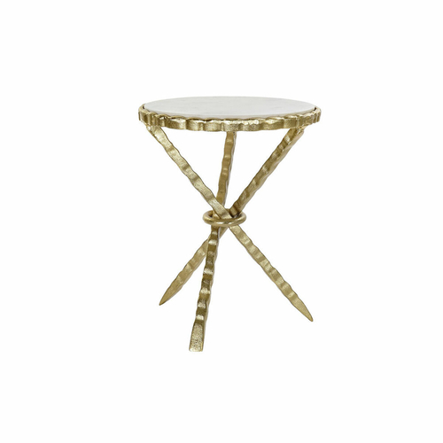 Side table DKD Home Decor White Golden Aluminium Marble 43 x 43 x 54