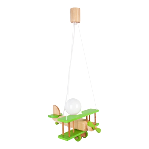 Hanging lamp Aeroplane small green-natural