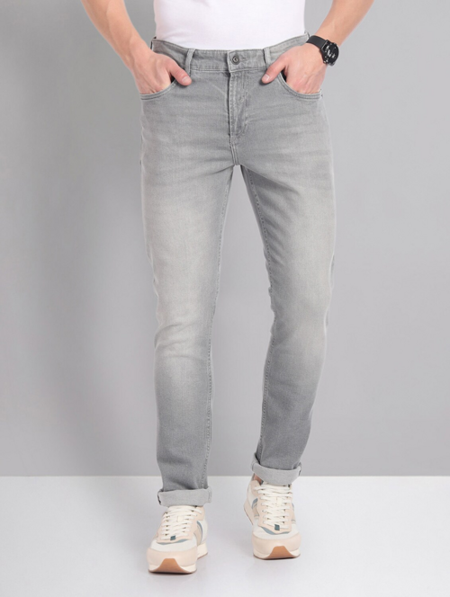 Men’s Grey Cotton Jeans(size32)(ColorGrey)