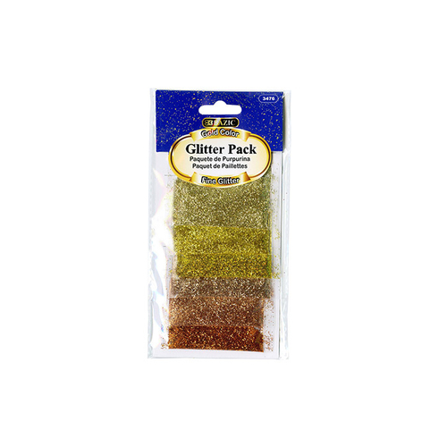 Gold Color Glitter Pack - 2g, 6 Count